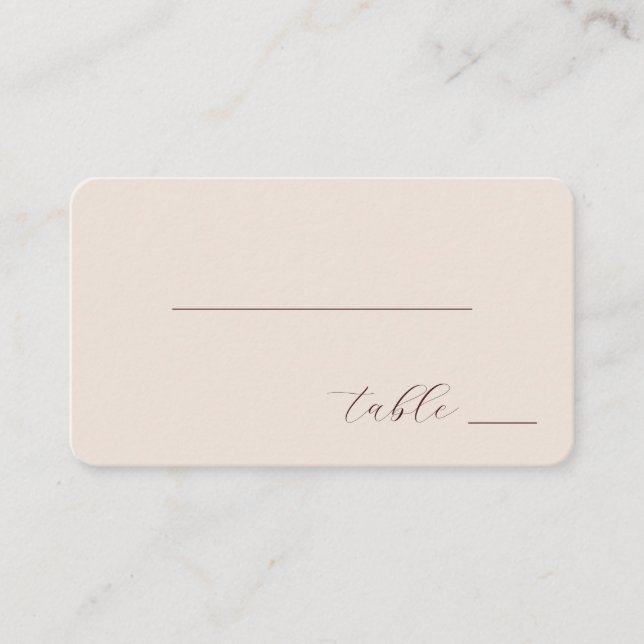 Cartão De Lugar Elegant Maroon Calligraphy (Frente)