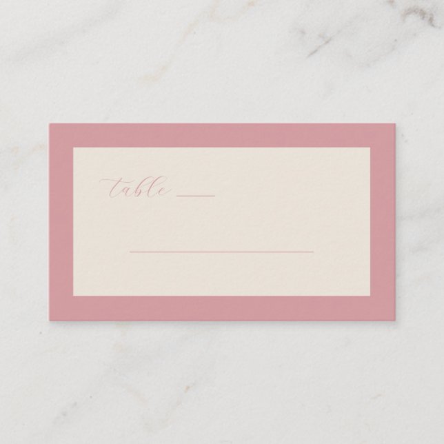 Cartão De Lugar Elegant Pink Calligraphy Table Card (Frente)