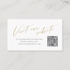 Cartão De Lugar Elegant script minimal QR code website Insert card