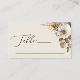 Cartão De Lugar Elegante floral boho de jardim soft aquarela casam