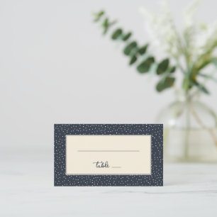 Cartão De Lugar Elegantes Pontos Navy