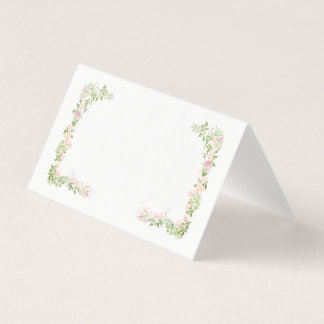 Cartão de lugar em branco floral elegante aquarela