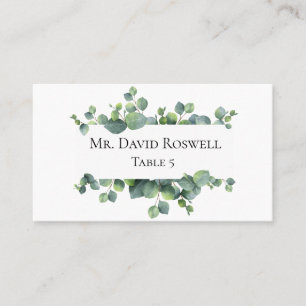 Cartão De Lugar Eucalyptus deixa casamento personalizado