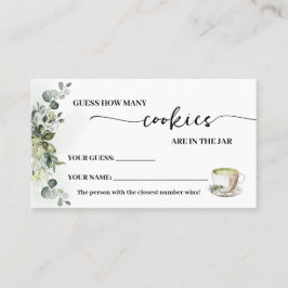 Cartão De Lugar Eucalyptus Matcha How many Cookies Game Card