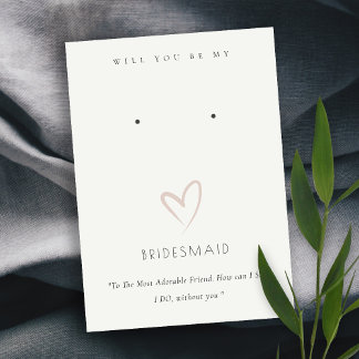 CARTÃO DE LUGAR EXIBIÇÃO DE BRIDESMAID GIFT EARRING DO CORAÇÃO BRA