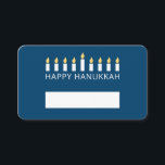 Cartão De Lugar Feliz Hanukkah| Saudação simples e moderna por vel<br><div class="desc">Esta é uma design simples,  minimalista e moderna dos Menorah ou dos castigos do templo.</div>