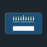Cartão De Lugar Feliz Hanukkah| Saudação simples e moderna por vel<br><div class="desc">Esta é uma design simples,  minimalista e moderna dos Menorah ou dos castigos do templo.</div>