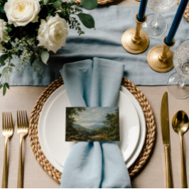 Cartão De Lugar Fine Art Landscape Wedding Romantic blue