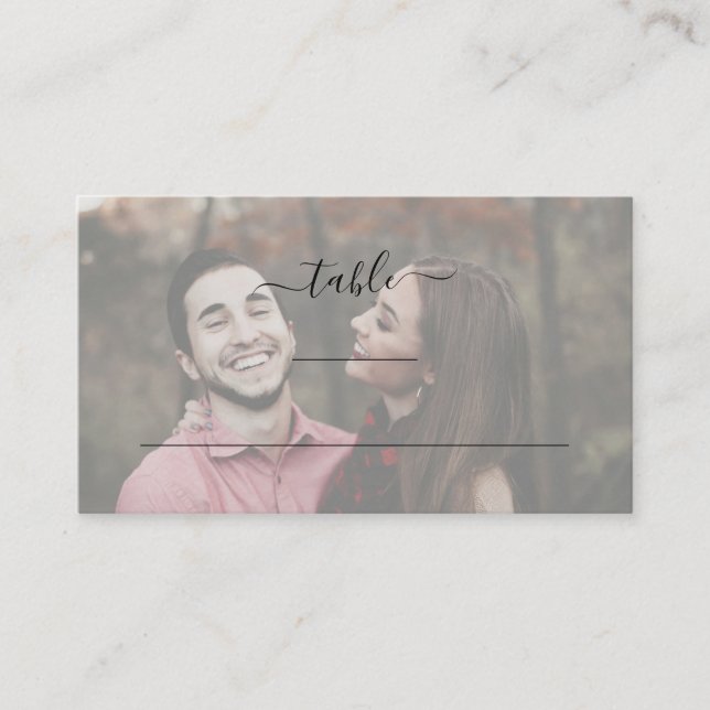 Cartão De Lugar Flat de Foto Simples e Elegante Moderno (Frente)