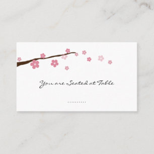 Cartão De Lugar flor de cereja; assento da mesa de casamento