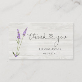 Cartão De Lugar Flores de lavanda na Madeira Obrigado Colocar cart