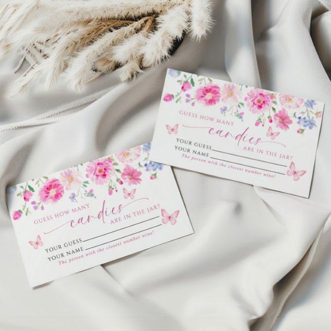 Cartão De Lugar Flores Rosa Quantas Candies Game Card (Criador carregado)