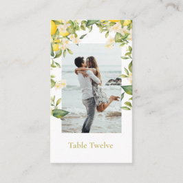 Cartão De Lugar Foto Dourada Elegant Lemon Citrus Número da Tabela