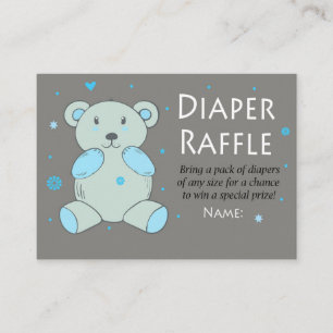 Cartão De Lugar Fralda de urso azul Raffle