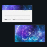 Cartão De Lugar Galáxia Roxa Azul Bar Mitzvah Flat Escort<br><div class="desc">Procurando por legal ideias de festas temidas para o seu morcego mitzvah ou bar mitzvah? Crie suas próprias cartas de escolta plana para suas mesas de recepção em um modelo DIY fácil de usar. Cada um desses cartões de lugar é para escrever manualmente o nome do seu convidado, o número...</div>