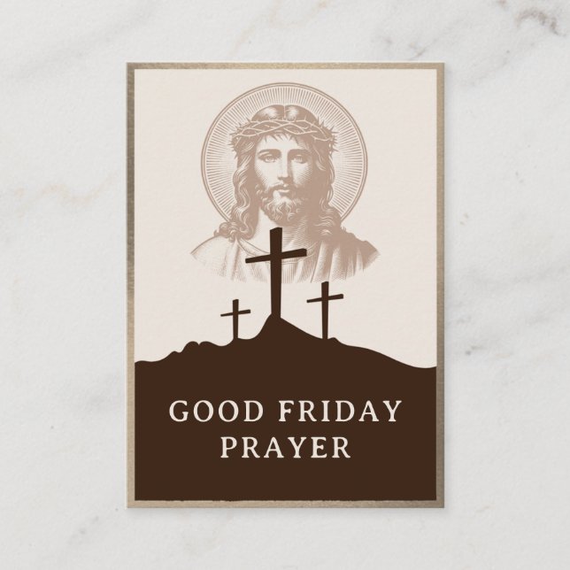 Cartão De Lugar Good Friday Catholic Adoration Prayer Card (Frente)