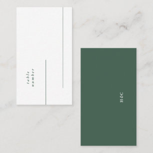 Cartão De Lugar Green Emerald Modern Simple Sage Moss Clean Plain
