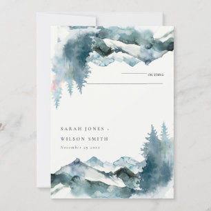 Cartão de lugar Grey Blush Blue Mountains Pine
