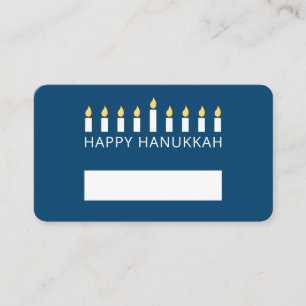 Cartão De Lugar Happy Hanukkah   Saudação Simples e Moderna da Vel