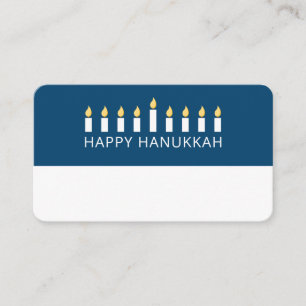 Cartão De Lugar Happy Hanukkah   Saudação Simples e Moderna da Vel
