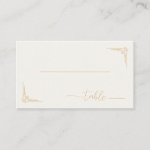 Cartão De Lugar Ilustração Sofisticada de Mesa Minimalista em Ouro