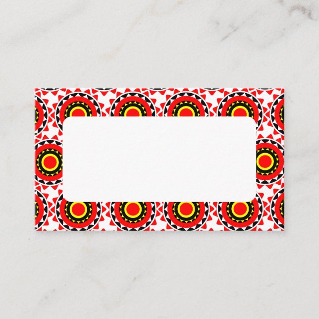 Cartão De Lugar Impressão africano (Frente)