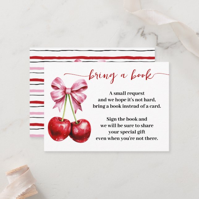 Cartão De Lugar Inserir um Chá de fraldas da Cherry (Frente/Verso In Situ)