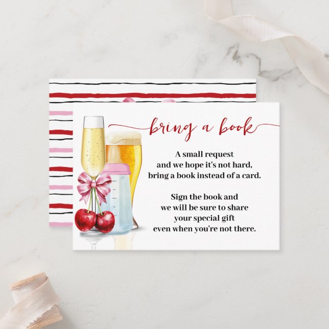 Cartão De Lugar Inserir um Chá de fraldas de cereja com bolhas de  (Frente/Verso In Situ)