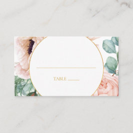 Cartão De Lugar Jardim Floral Elegante Blush | Casamento plano