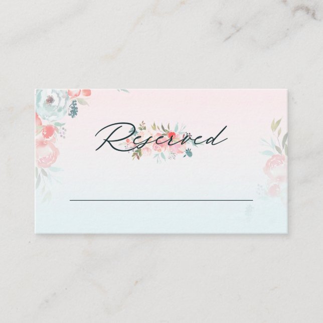 Cartão De Lugar Jardim Francês Chic Ombre Reservado Casamento (Frente)