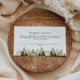 Cartão De Lugar JENNA Rustic Pine Baby Fralda Raffle Jogo