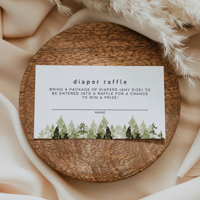 Cartão De Lugar JENNA Rustic Pine Baby Fralda Raffle Jogo (Criador carregado)