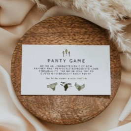 Cartão De Lugar JENNA Rustic Pine Bachelorette Panty Game Ticket