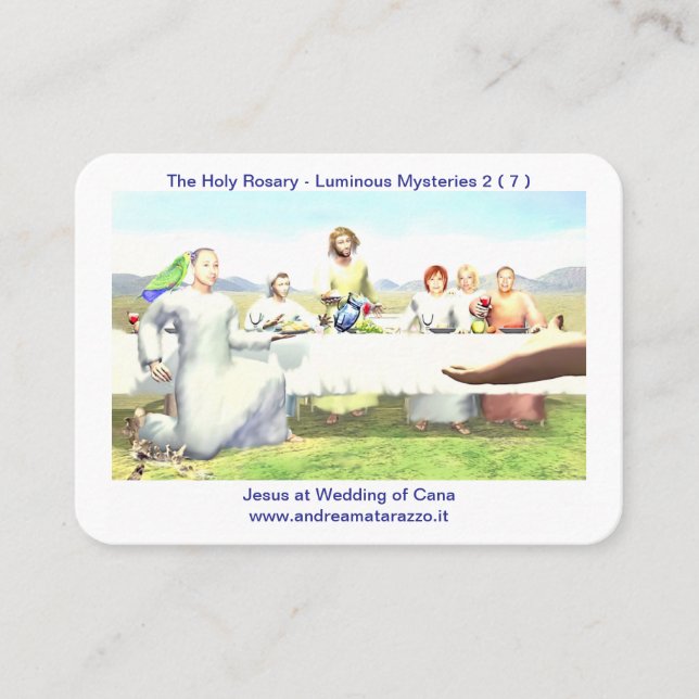 Cartão De Lugar Jesus no casamento de Cana Santa (Frente)