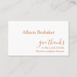 Cartão De Lugar Laranja Queimado Personalizado Dar Nome de Ação de