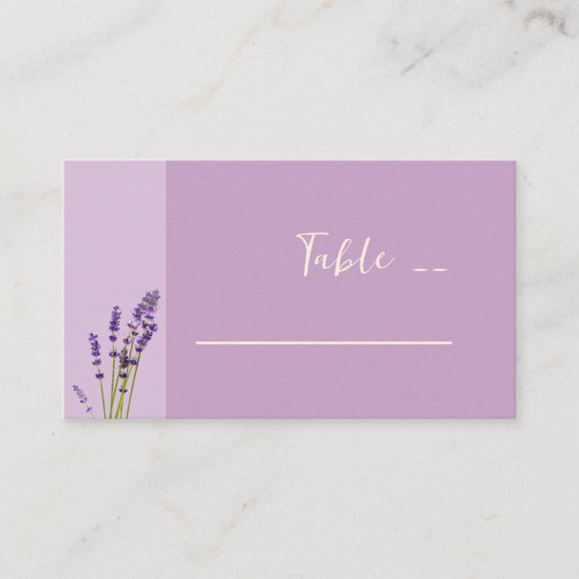Cartão De Lugar Lavanda Love Wedding (Frente)