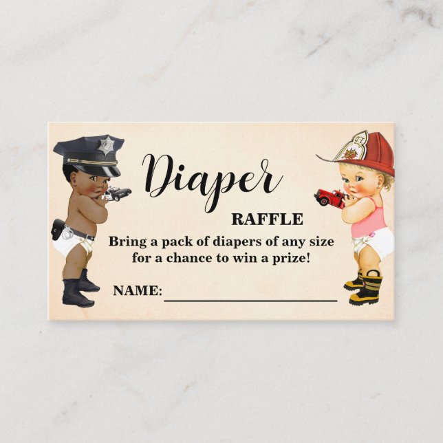 Cartão De Lugar Little Recruit Diaper Raffle Ticket Baby Shower (Frente)