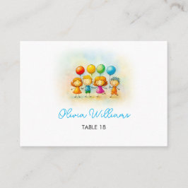 Cartão De Lugar Local de festa de aniversário de 1 ano do menino B