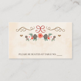 Cartão De Lugar Lugar De Casamento De Casamento De Pinheiros Flora