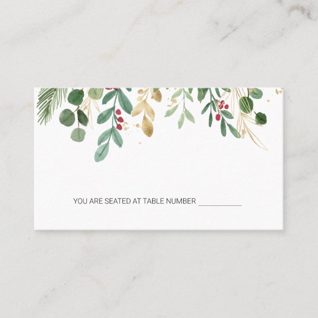 Cartão De Lugar Lugares de Casamento de Folhagem Verde Fruta Verme (Frente)