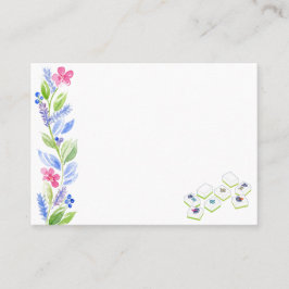 Cartão De Lugar Mahjong Watercolor Flower