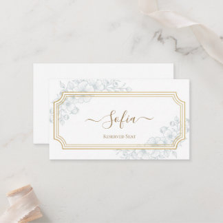 Cartão De Lugar Marcador de lugar de casamento personalizado elega