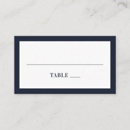 Cartão De Lugar Marinho do casamento floral moderno. Flores elegan