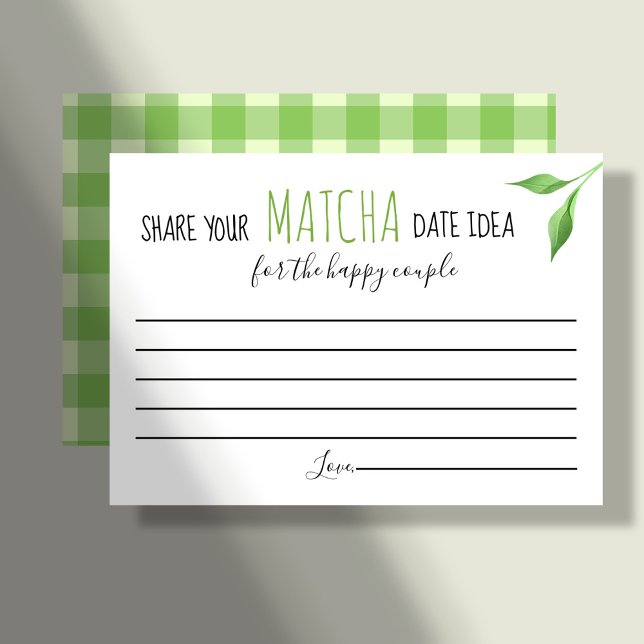 Cartão De Lugar Matcha Couples Shower Game Date Idea Card (Criador carregado)