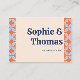 Cartão De Lugar Meio século Retro Wedding