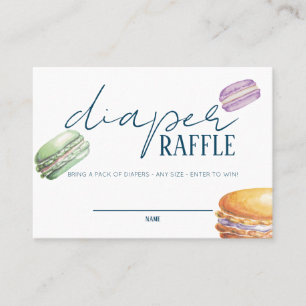 Cartão De Lugar Mercado Francês - Macarões - Fralda Raffle Insert