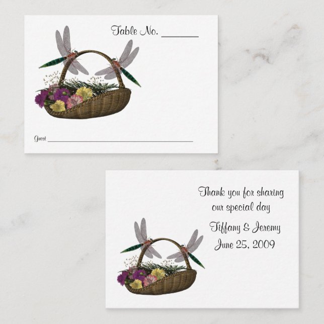 Cartão De Lugar Mesa de Casamento das Flores de Dragões (Frente/Verso)