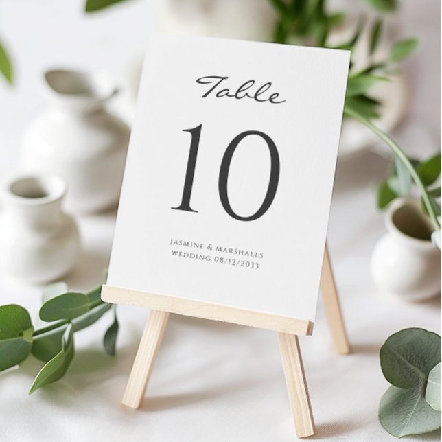 Cartão De Lugar mesa de casamento simples moderna (modern simple minimalist table number sign , editable , tie the knot in style , minimalistic , 
)