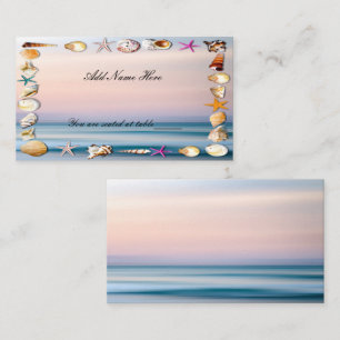 Cartão De Lugar Mesa De Casamento Tropical Sandy Beach E Seashells