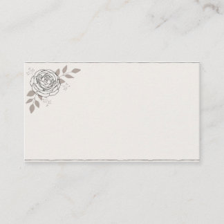 Cartão De Lugar Minimal Rose Line Art Botanical